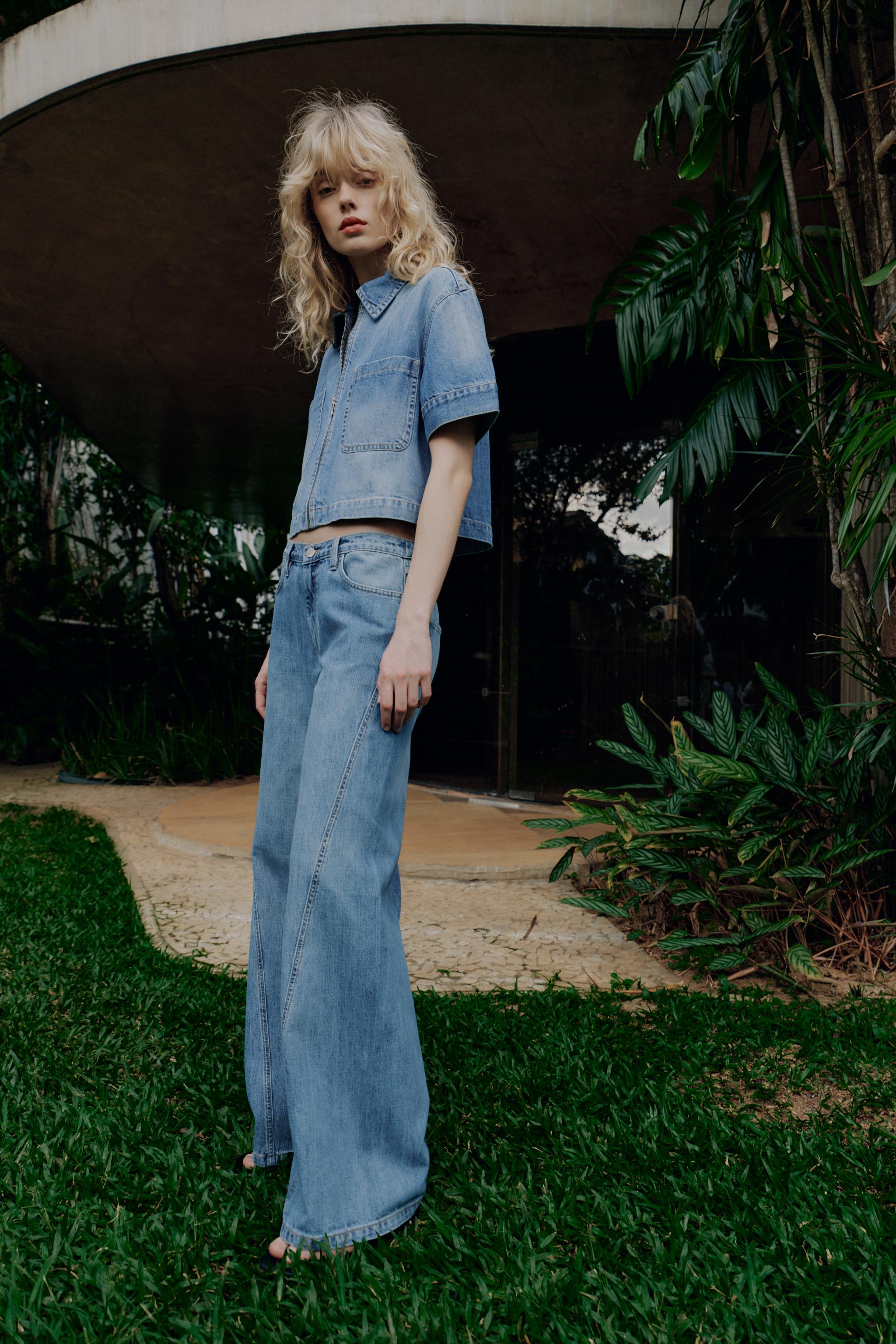 CHEMISE Z1975 EN DENIM À MANCHES COURTES